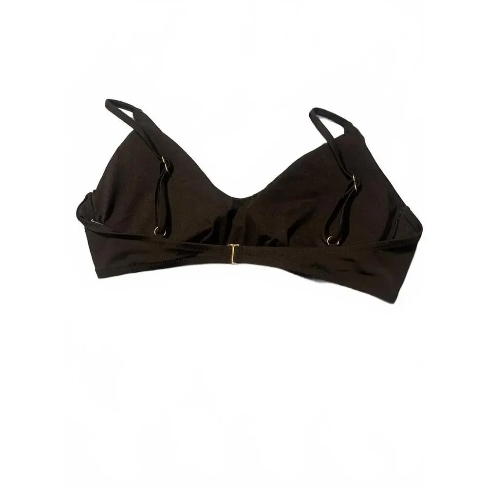 Black Shade & Shore Two-Piece Bikini Top L - Picture 3 of 4